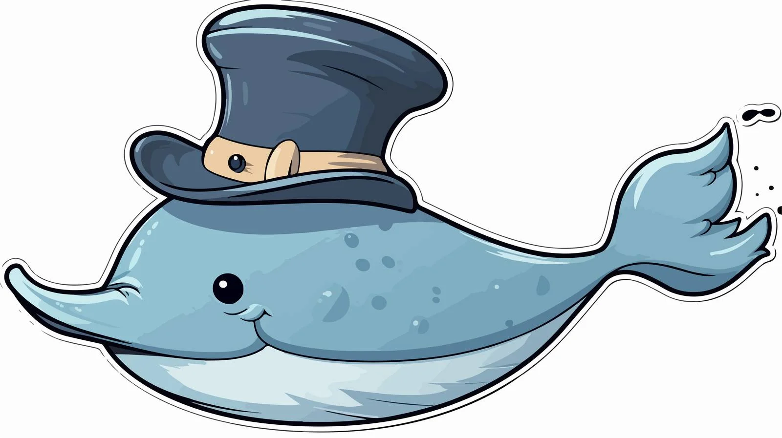Whimsical Cartoon Whale with Thought Bubble — free download from Dotvec