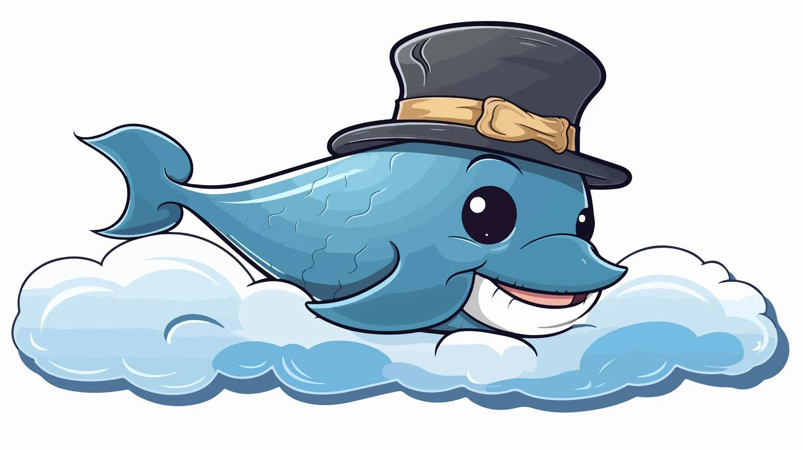Whimsical Whale with Thought Bubble — free download from Dotvec