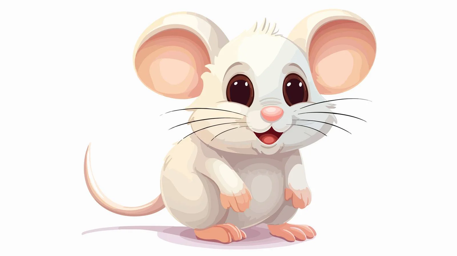 Cute White Mouse Cartoon Vector Illustration — free download from Dotvec