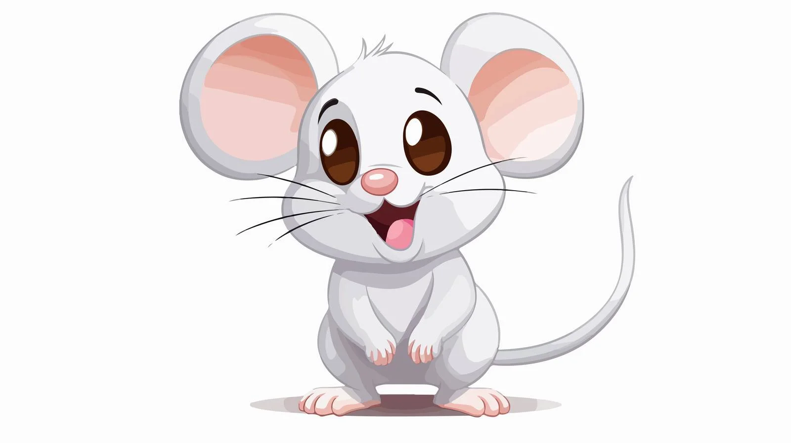 Cute White Mouse Cartoon Illustration — free download from Dotvec