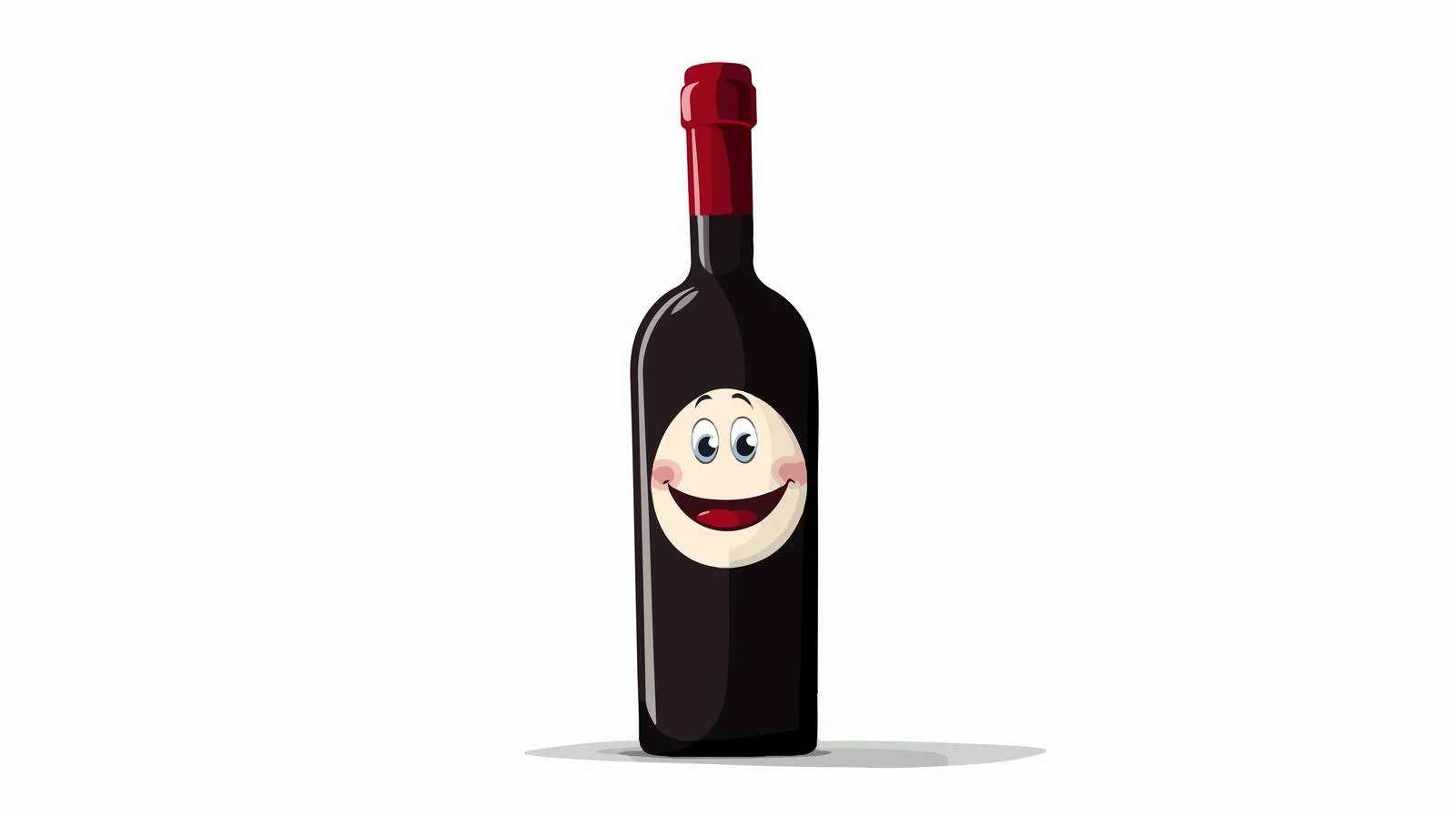 Whimsical Wine Bottle with Facial Expressions — free download from Dotvec