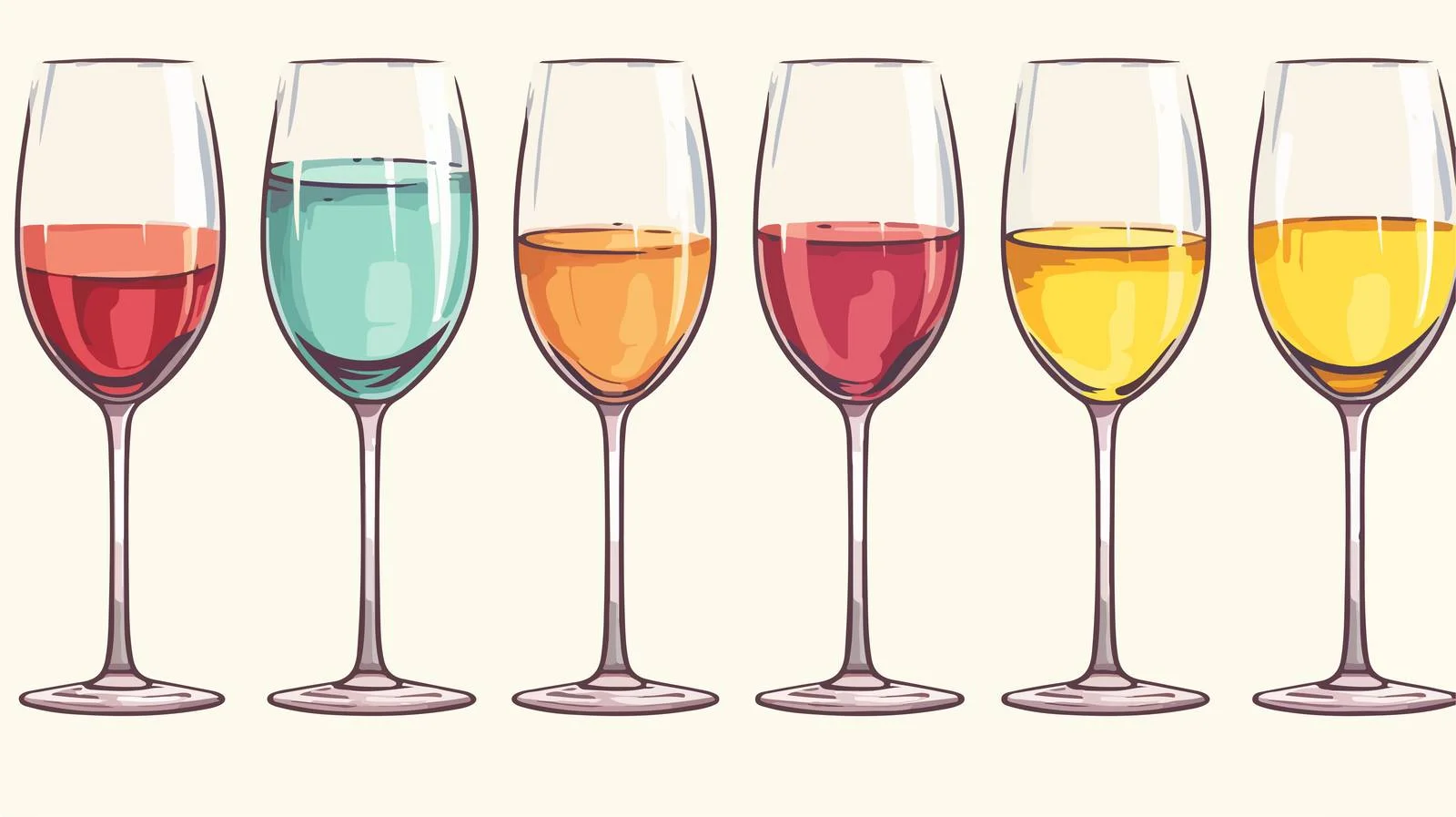 Cartoon Wine Glasses Illustration — free download from Dotvec