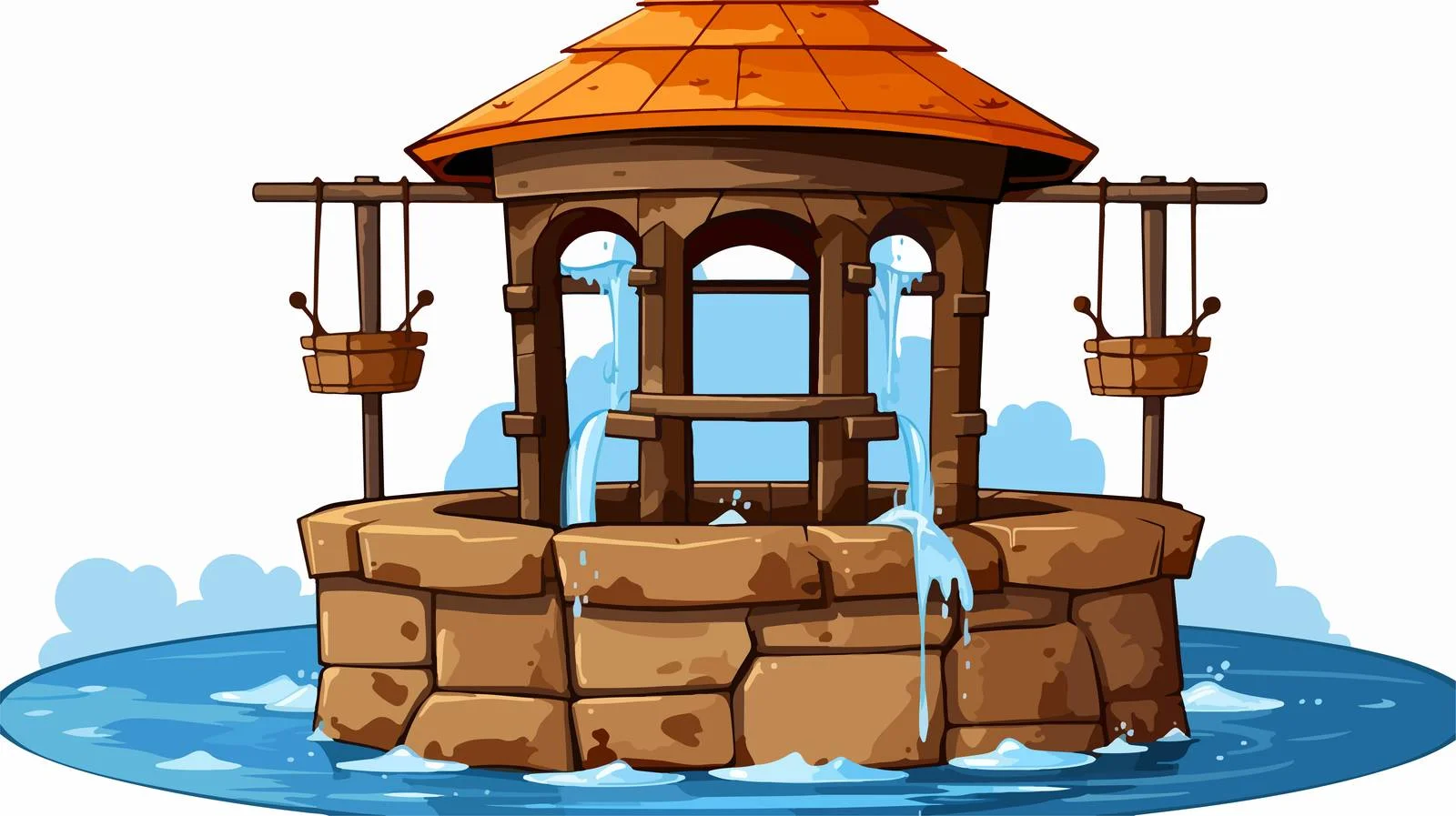 Cartoon Wishing Well Vector Illustration — free download from Dotvec