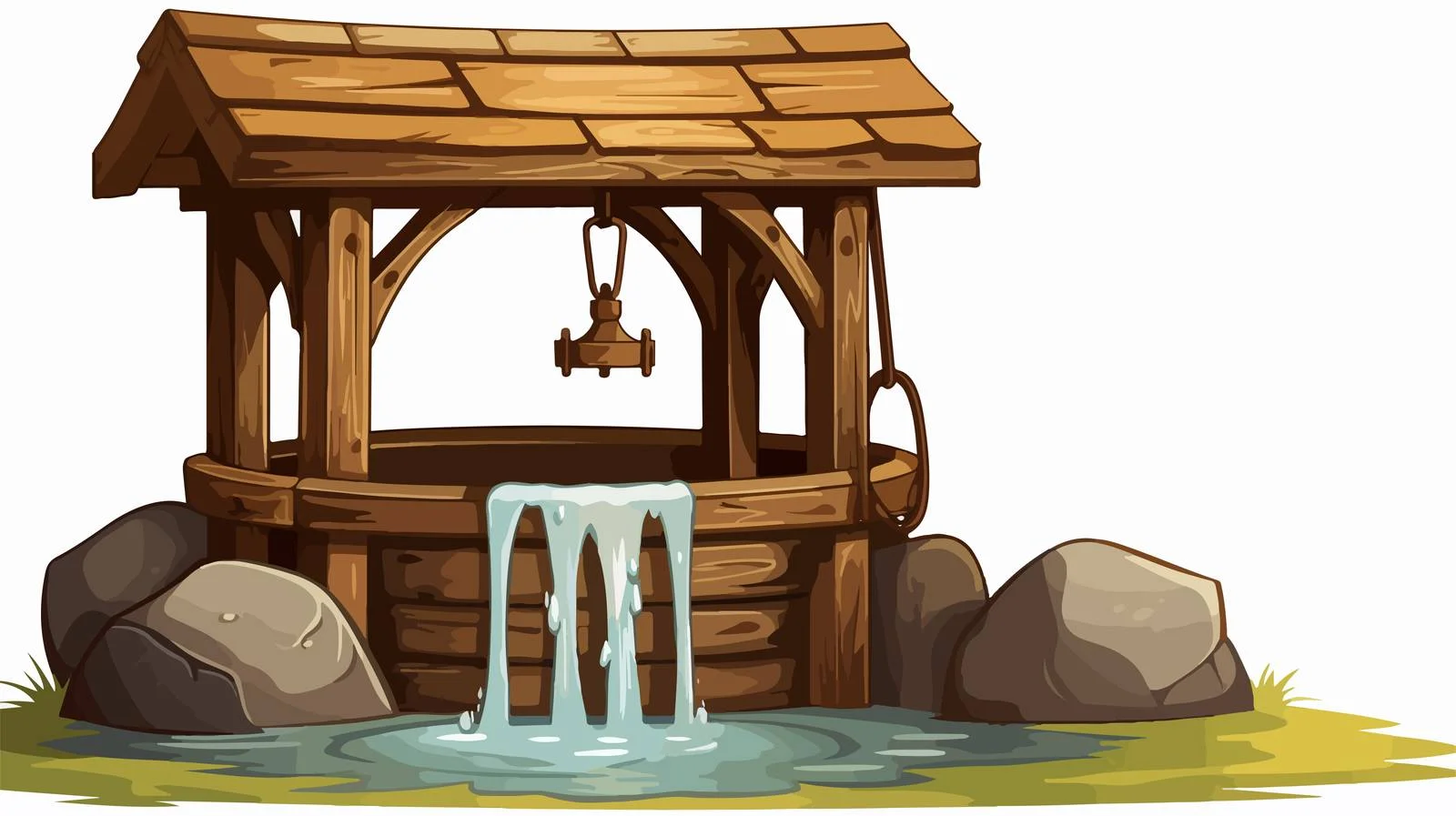Cartoon Wishing Well Illustration — free download from Dotvec