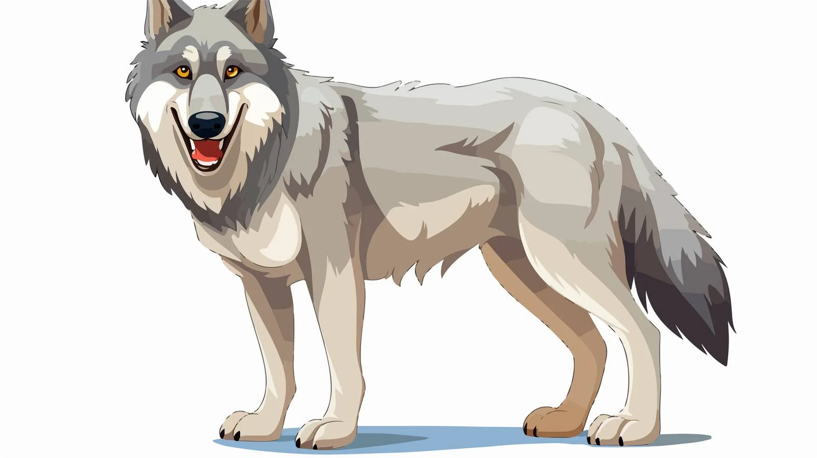 Cartoon Wolf Vector Illustration — free download from Dotvec