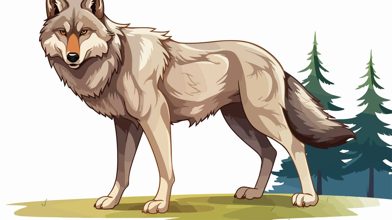 Cartoon Wolf Vector Illustration — free download from Dotvec