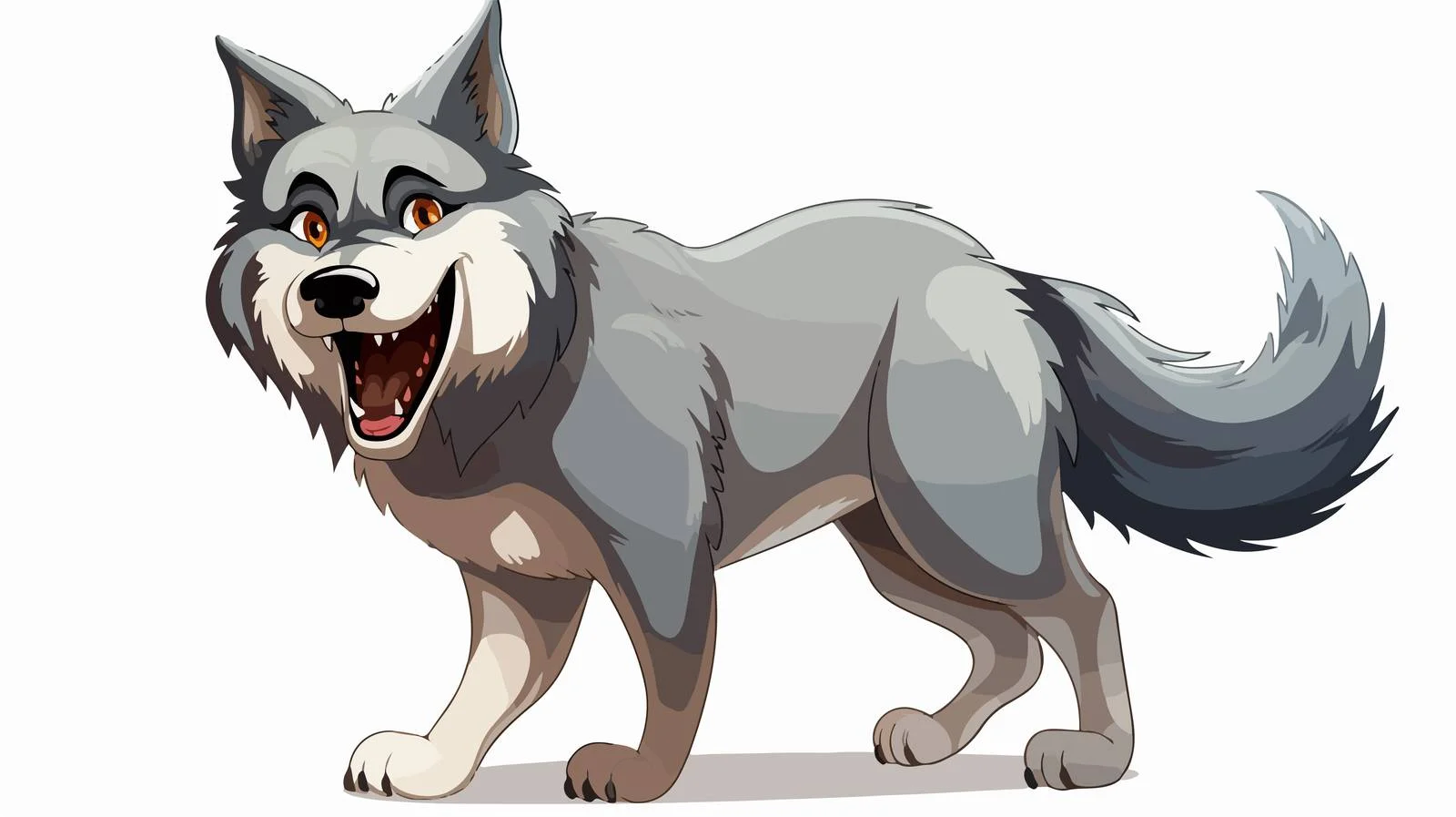 Playful Cartoon Wolf Vector Illustration — free download from Dotvec