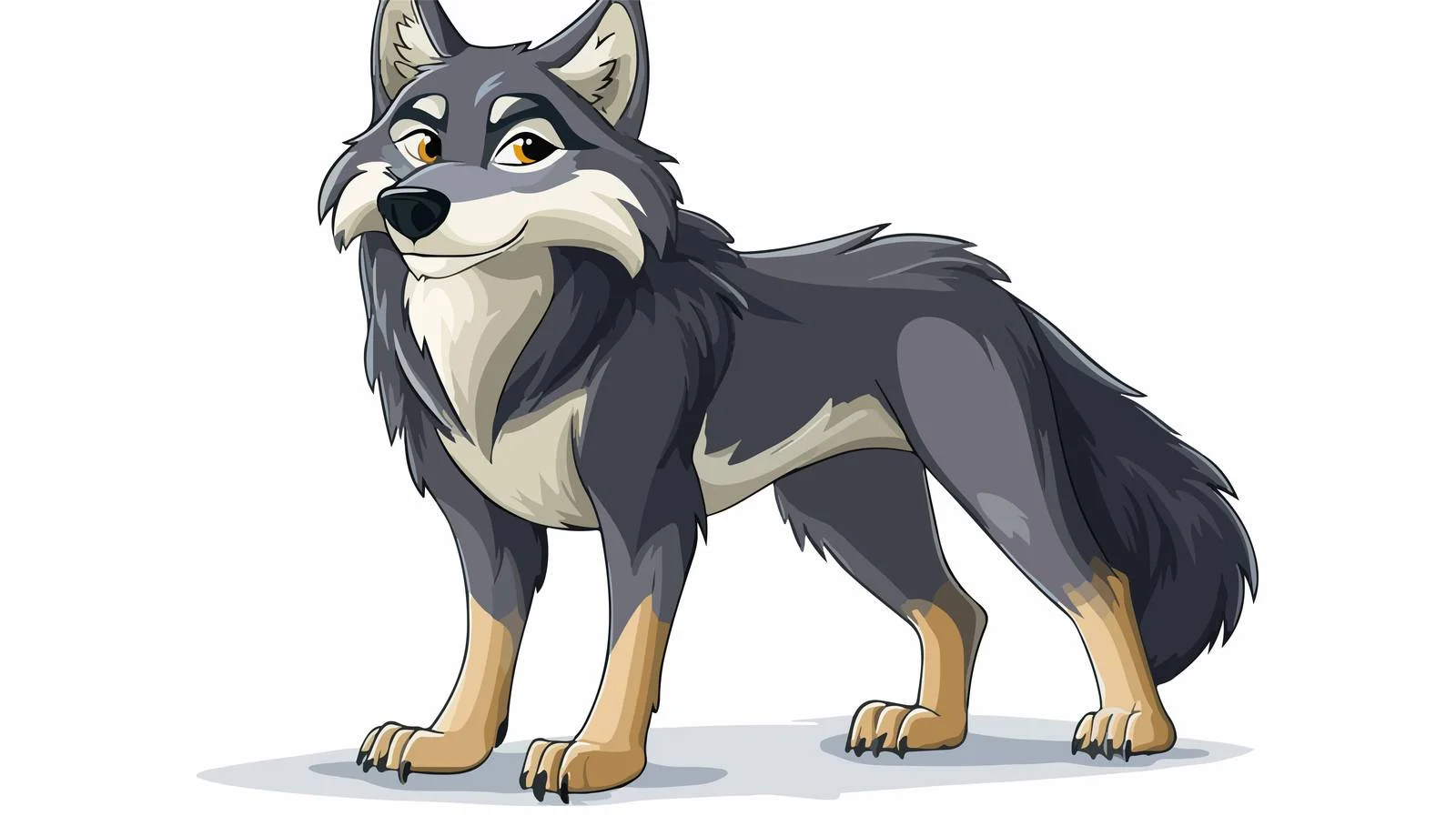 Playful Cartoon Wolf Vector Illustration — free download from Dotvec