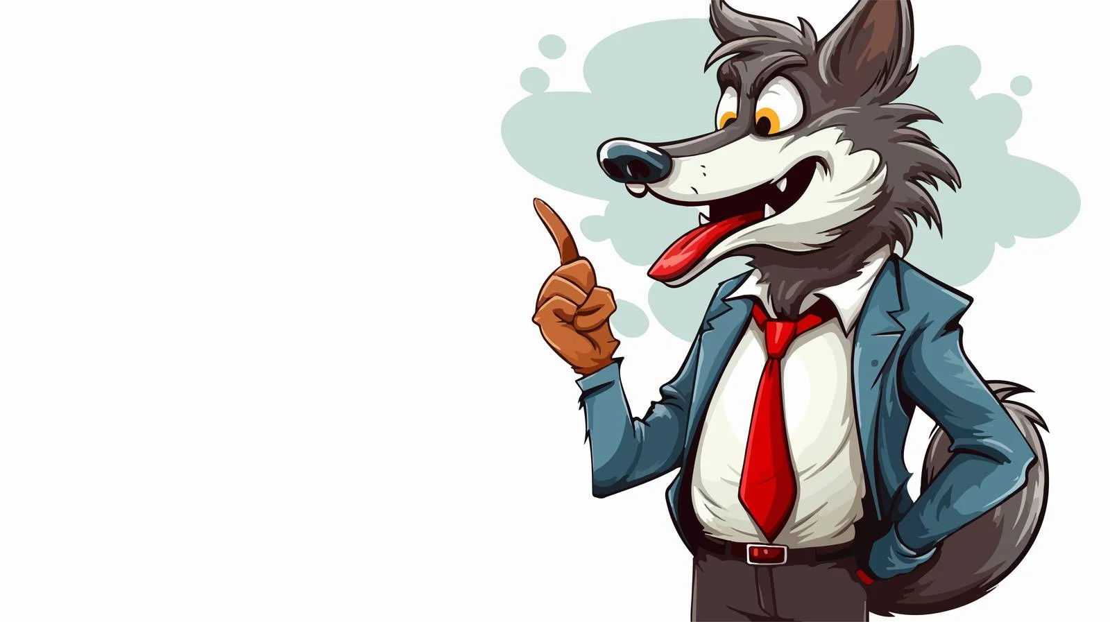Wolf Man Speaking Cartoon Illustration — free download from Dotvec