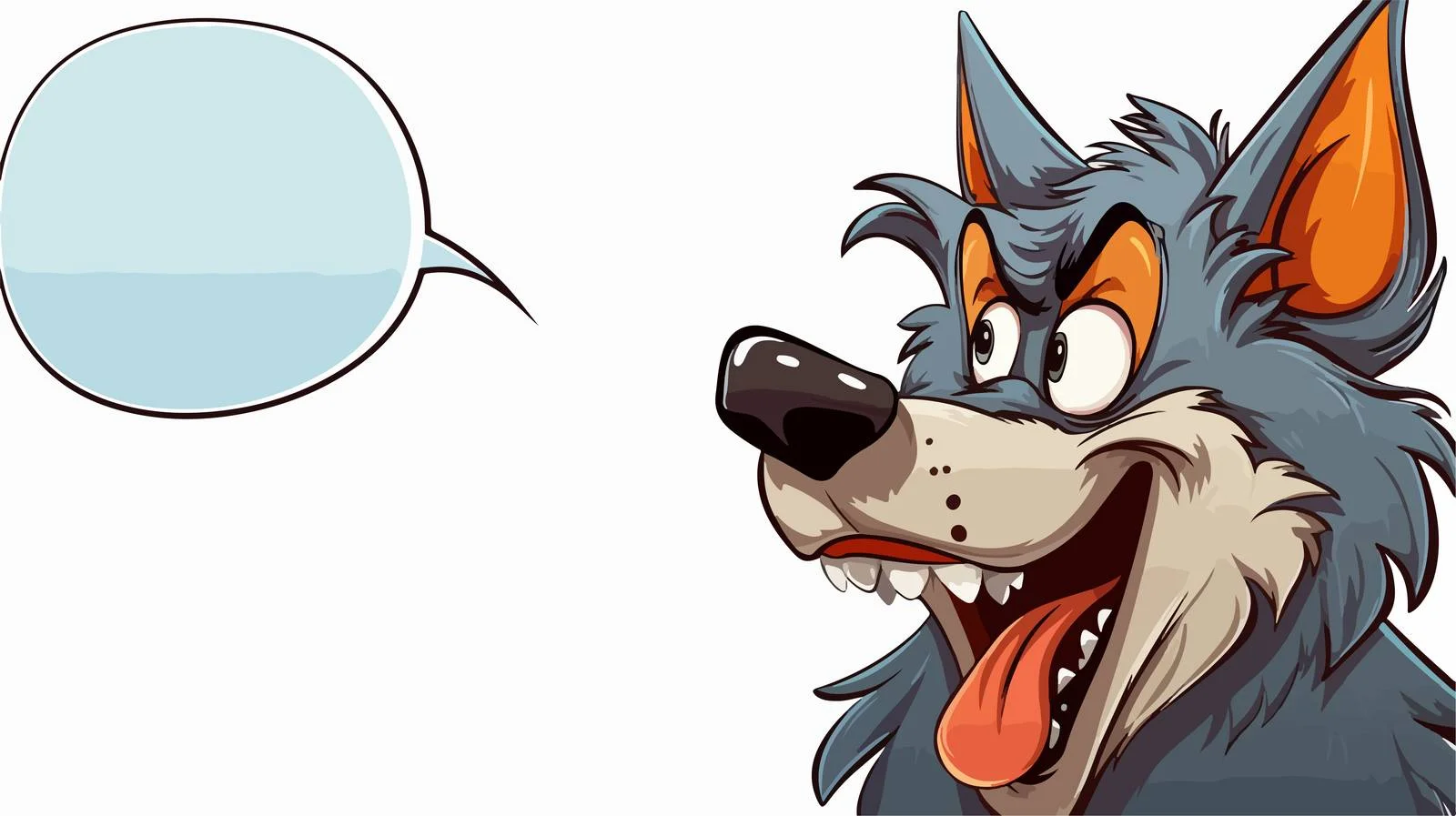 Wolf Man Speech Bubble Cartoon Illustration — free download from Dotvec