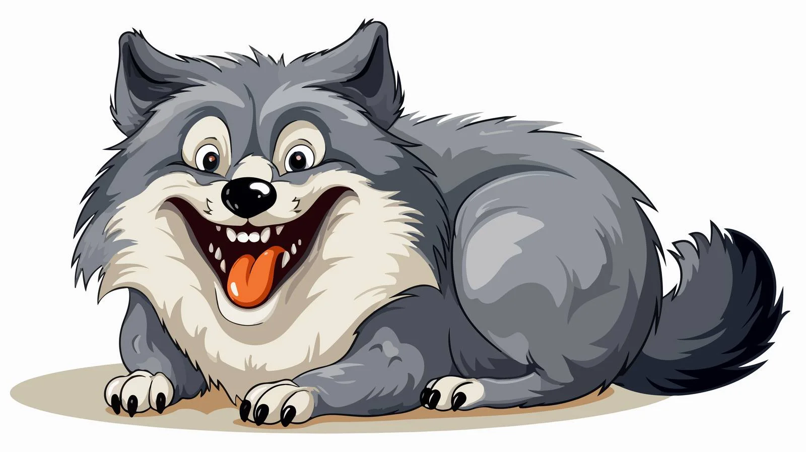 Cartoon Wolf with Mouse Illustration — free download from Dotvec