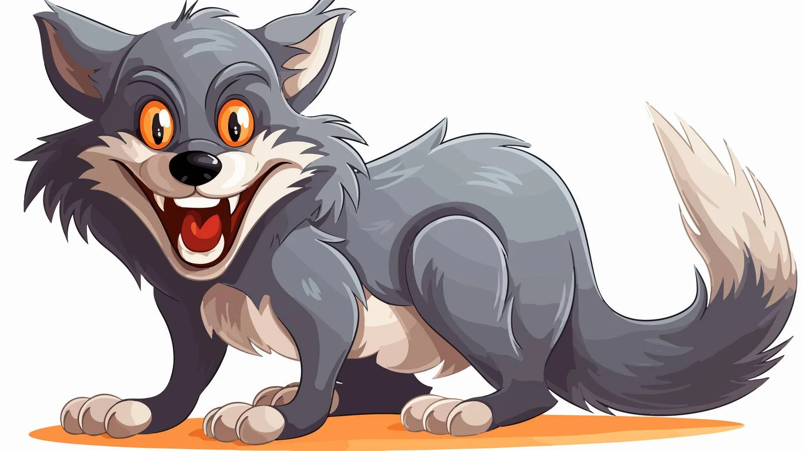 Cartoon Wolf Eating Mouse Vector Illustration — free download from Dotvec