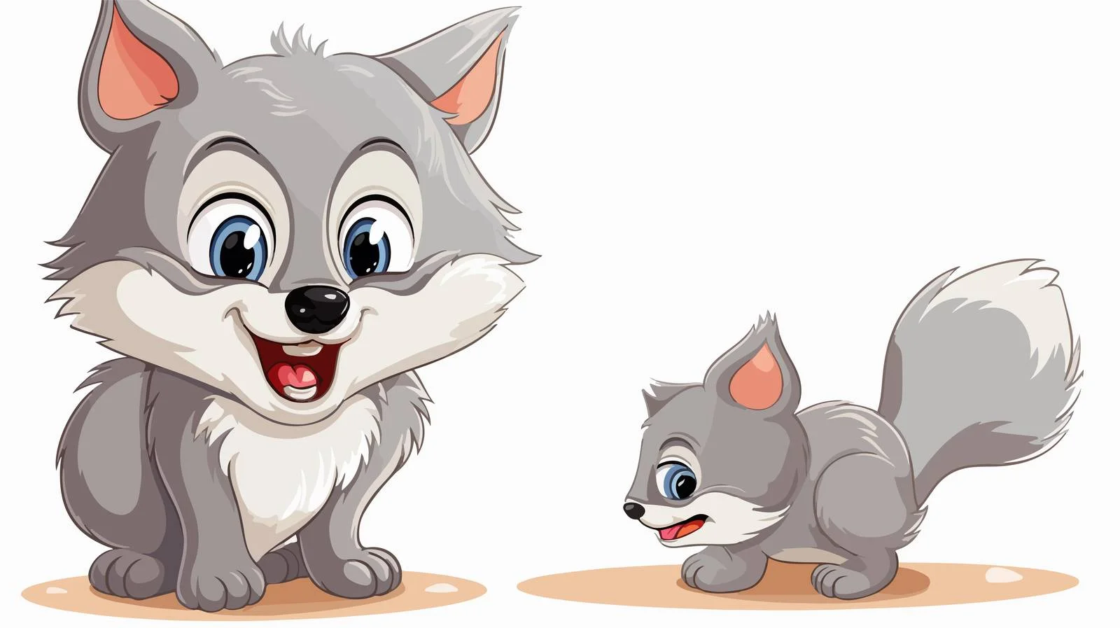 Comical Wolf Consuming Mouse Vector Illustration — free download from Dotvec