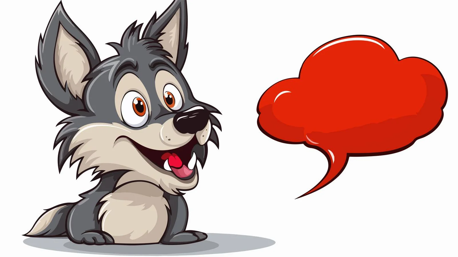 Cute Wolf with Speech Bubble Vector — free download from Dotvec