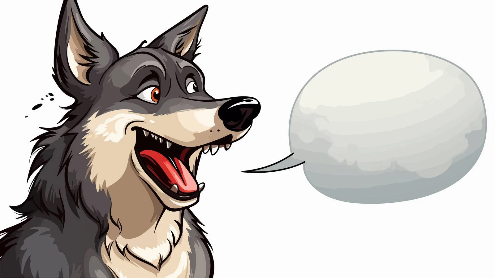 Cartoon Wolf with Speech Bubble Vector — free download from Dotvec