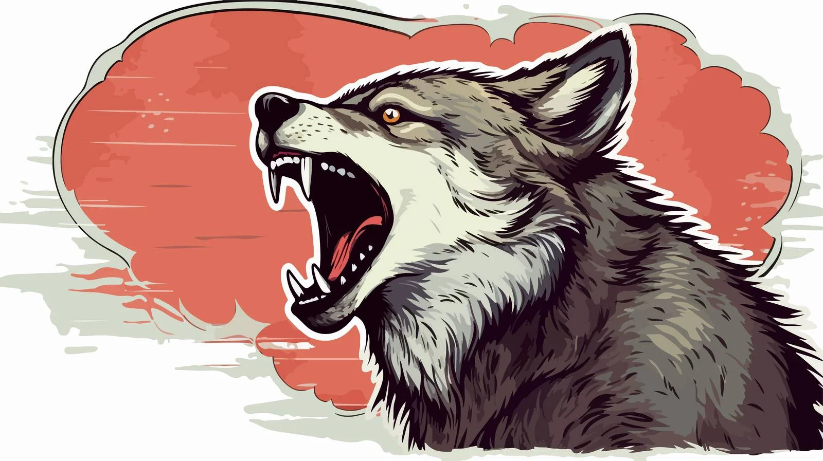 Cartoon Wolf with Speech Bubble Illustration — free download from Dotvec