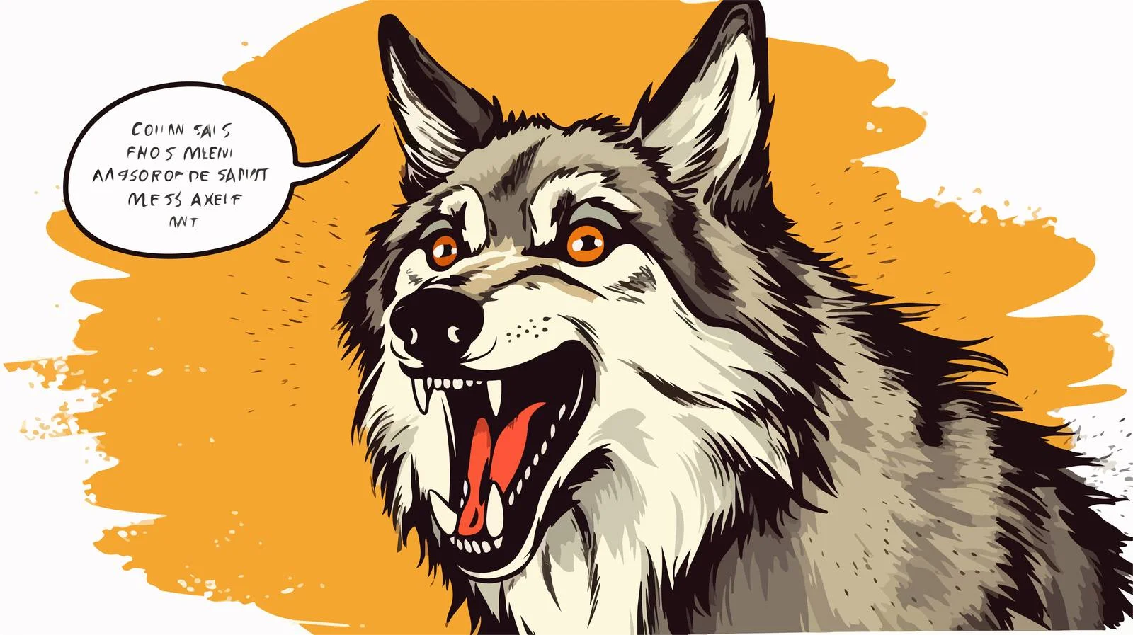 Whimsical Wolf Speech Bubble Illustration — free download from Dotvec