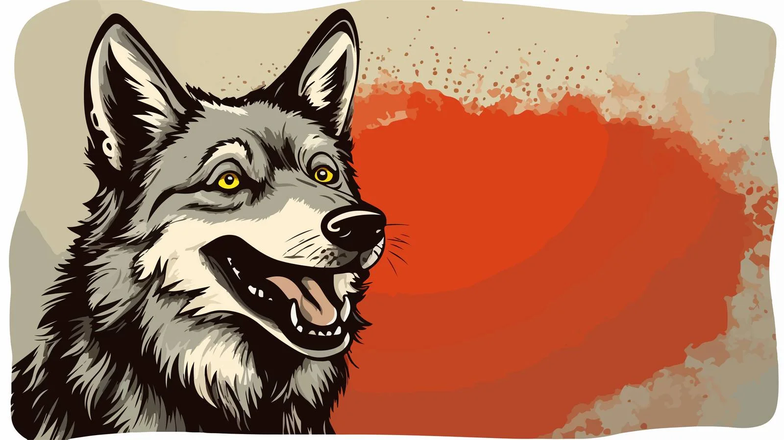 Whimsical Cartoon Wolf with Speech Bubble — free download from Dotvec