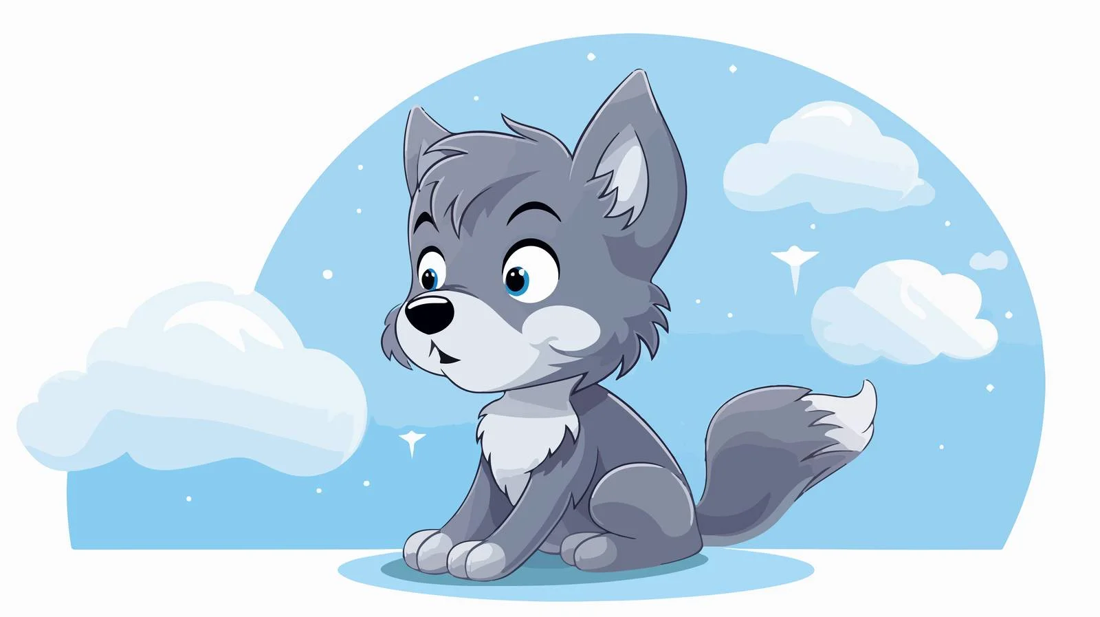 Whimsical Wolf with Thought Bubble — free download from Dotvec