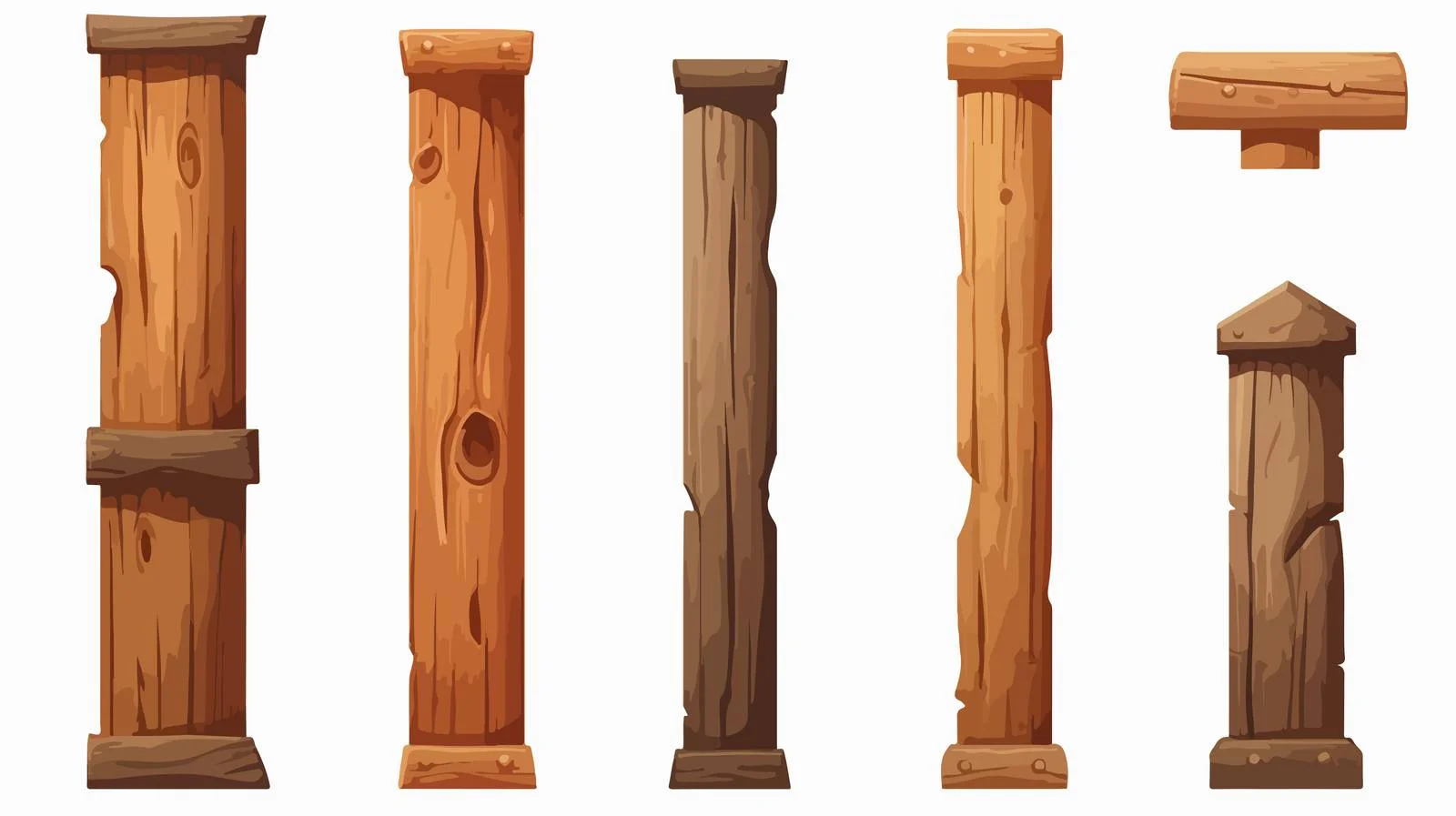 Illustrated Wooden Post Vector Illustration — free download from Dotvec