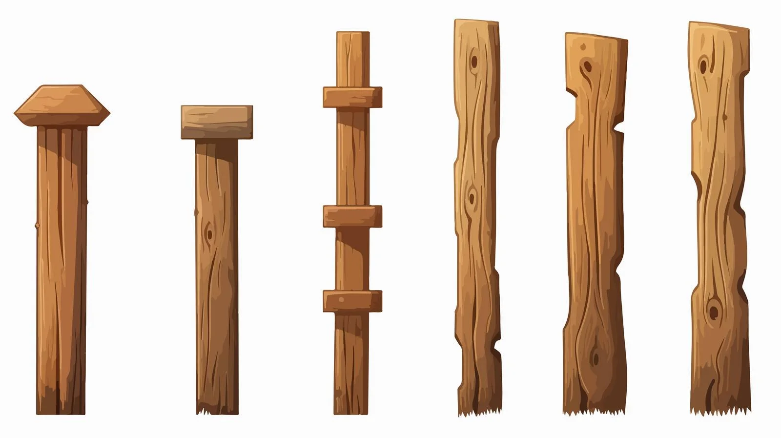 Cartoon Wooden Post Vector Illustration — free download from Dotvec