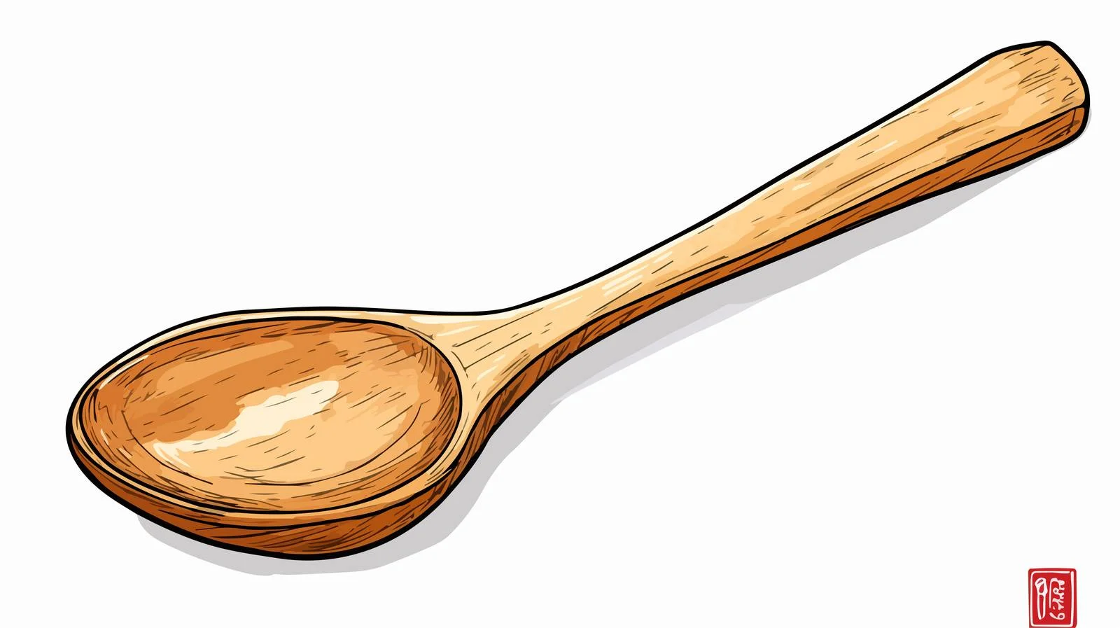Cartoon Wooden Spoon Vector Illustration — free download from Dotvec
