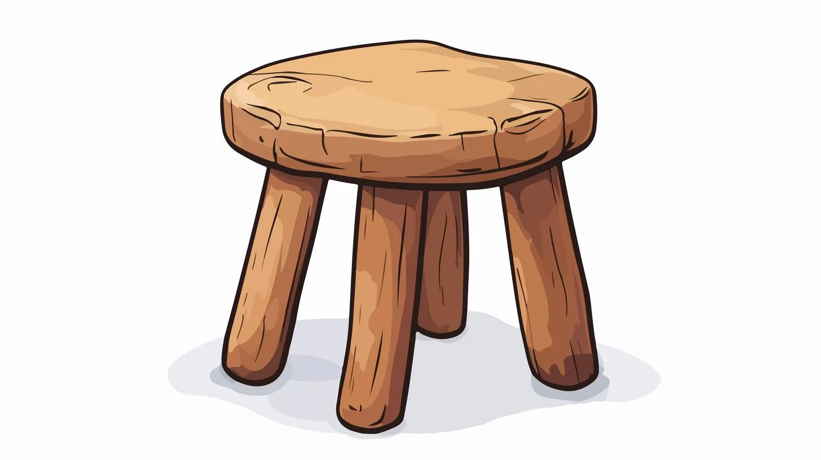 Cartoon Wooden Stool Illustration — free download from Dotvec