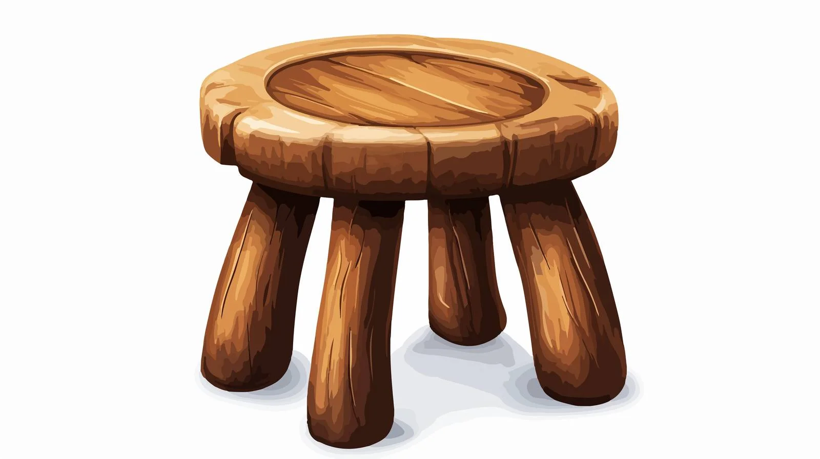 Cartoon Wooden Stool Illustration — free download from Dotvec