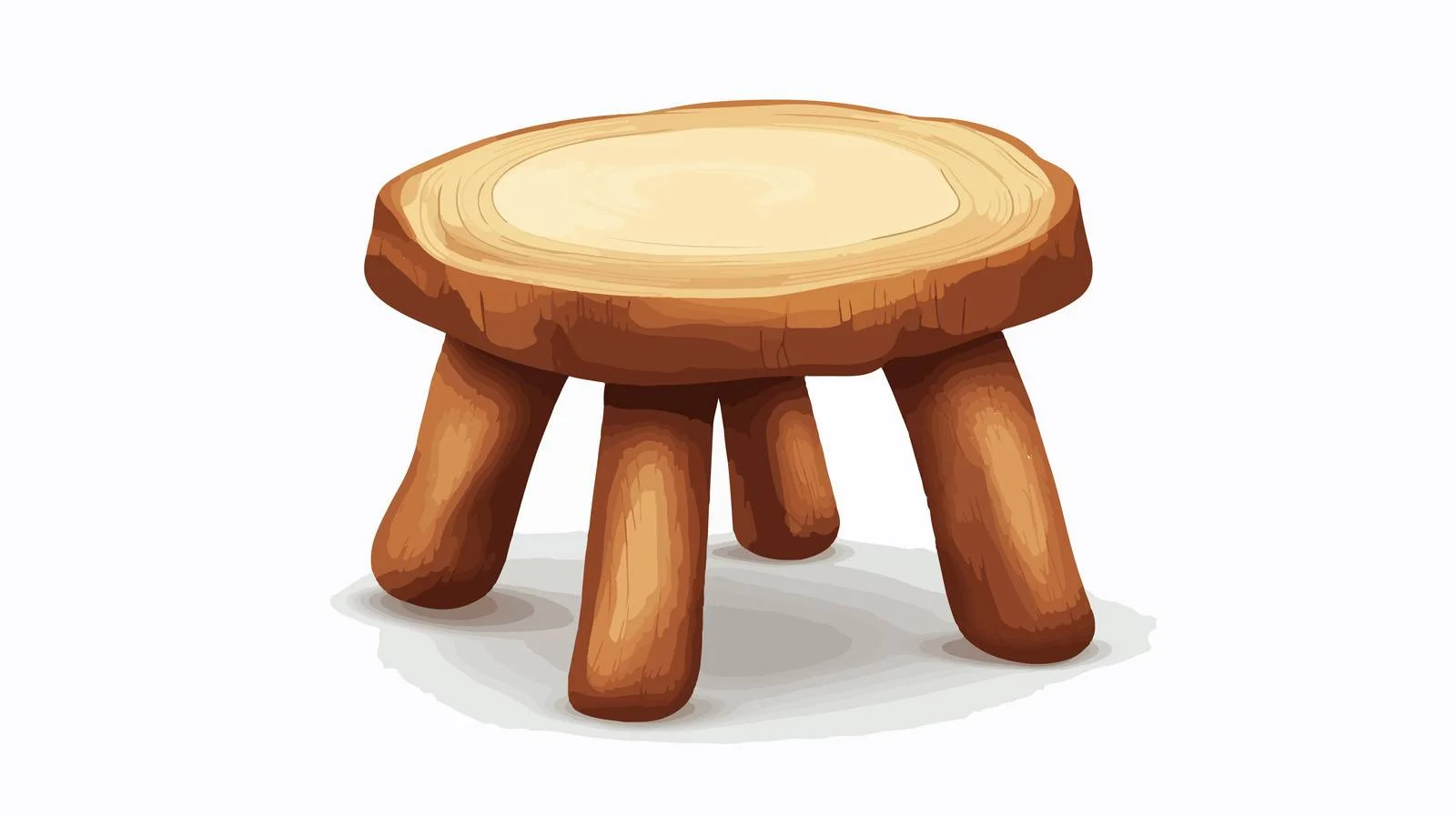 Cartoon Wooden Stool Illustration — free download from Dotvec