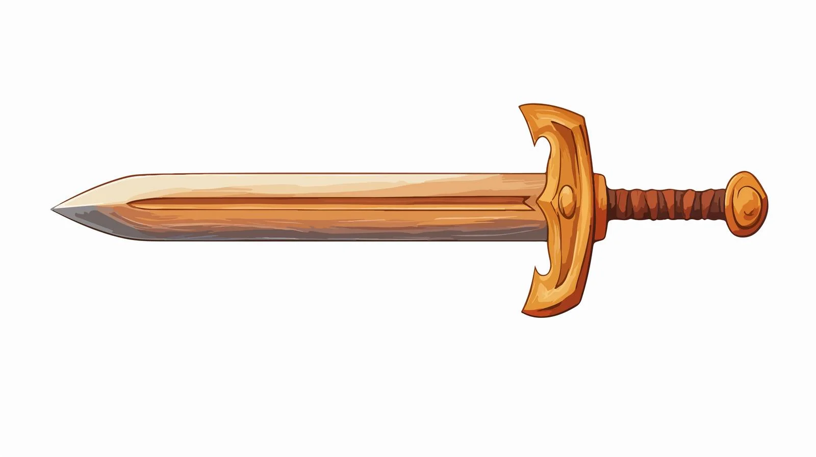 Cartoon Wooden Sword Vector Illustration — free download from Dotvec