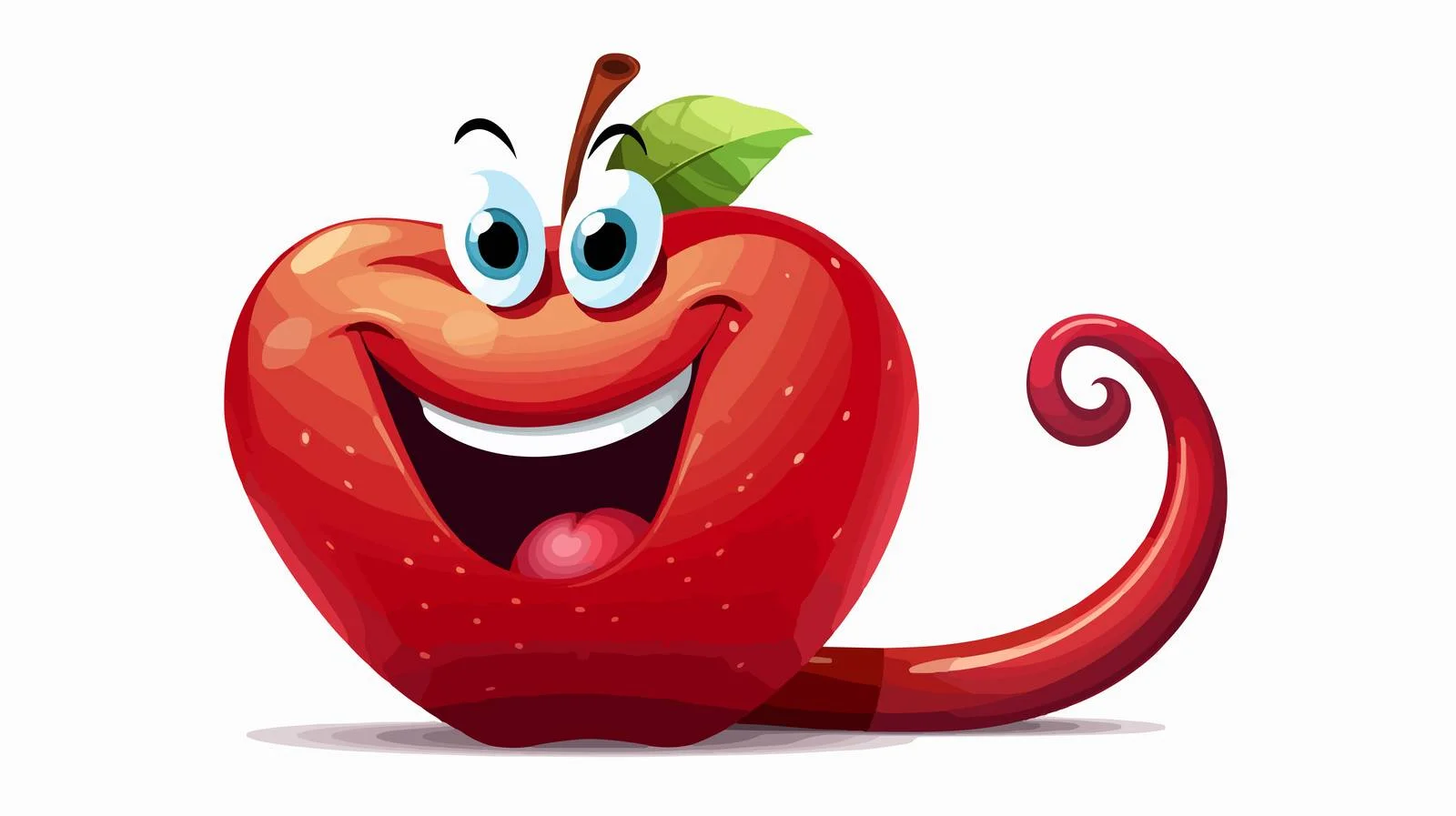 Cartoon Worm in Apple Illustration — free download from Dotvec