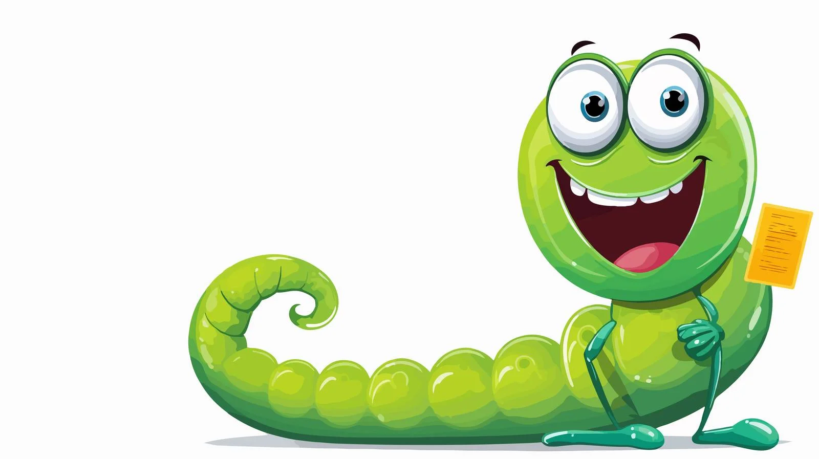 Charming Cartoon Worm with Speech Bubble — free download from Dotvec