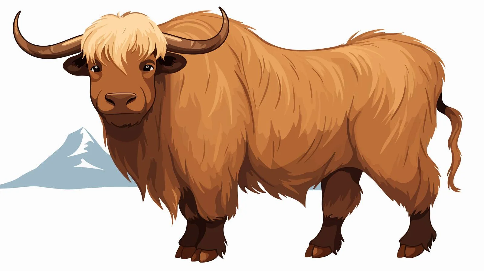 Cute Yak Cartoon Illustration — free download from Dotvec