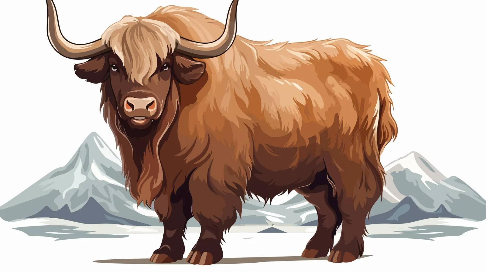 Cartoon Yak Illustration — free download from Dotvec
