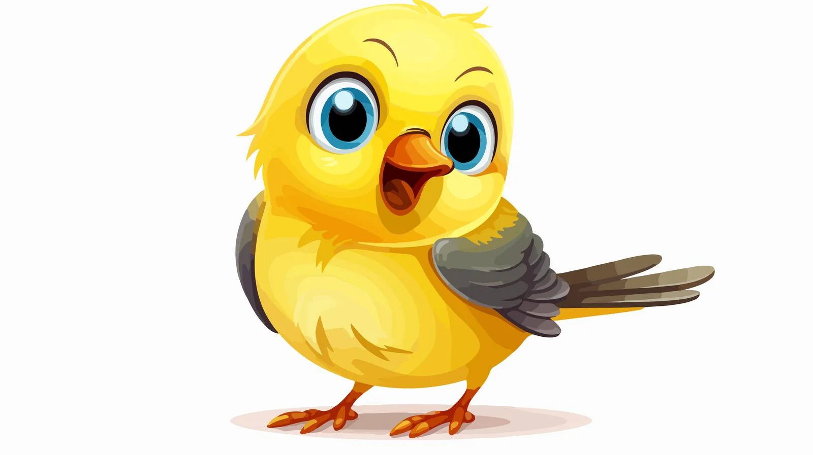 Yellow Bird Cartoon Illustration — free download from Dotvec