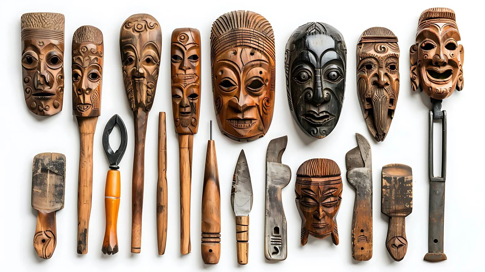 Traditional Carving Tools for Tujia Opera Masks — free download from Dotvec