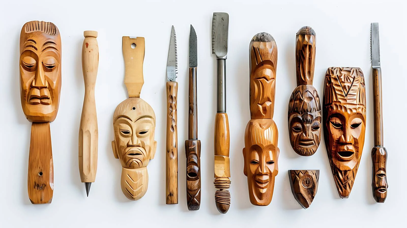 Authentic Carving Tools for Tujia Opera Masks — free download from Dotvec