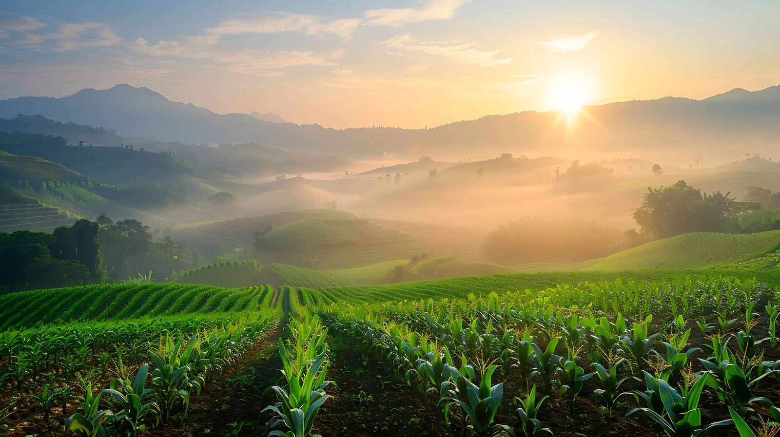 Mountain Sunrise Plantation View — free download from Dotvec