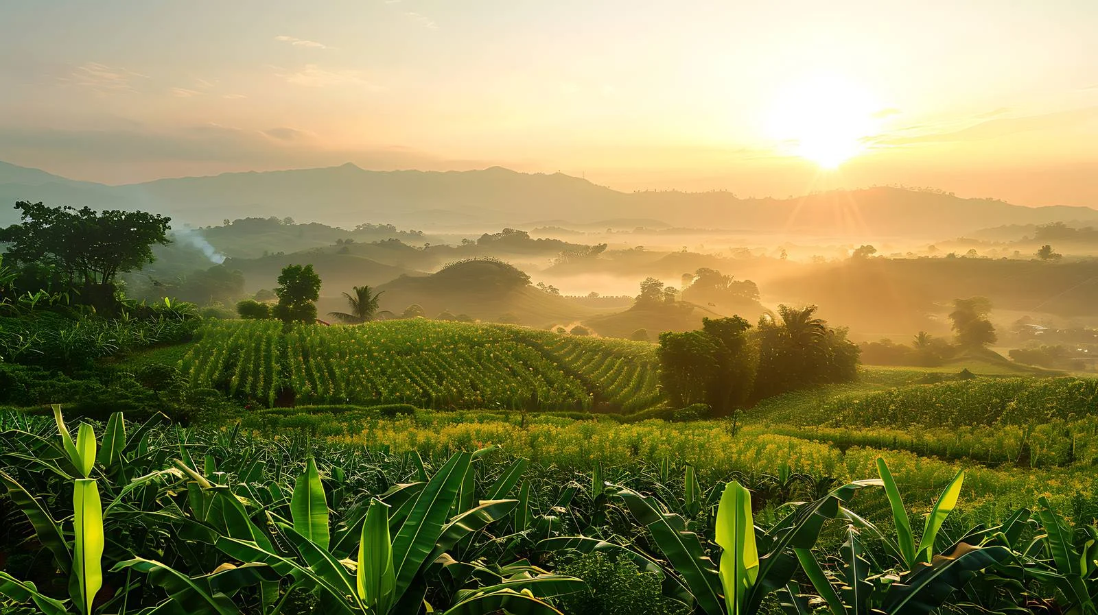 Mountain Plantation Sunrise View — free download from Dotvec