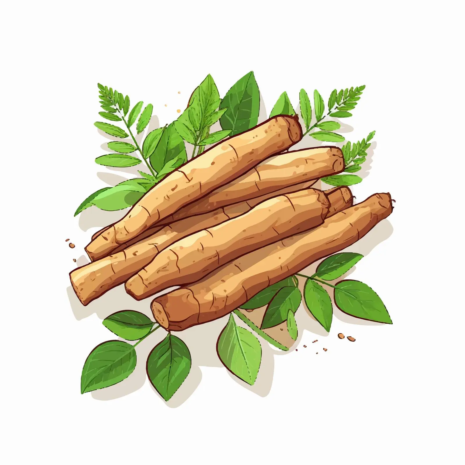 Cassava Outline Vector Illustration on White Background — free download from Dotvec