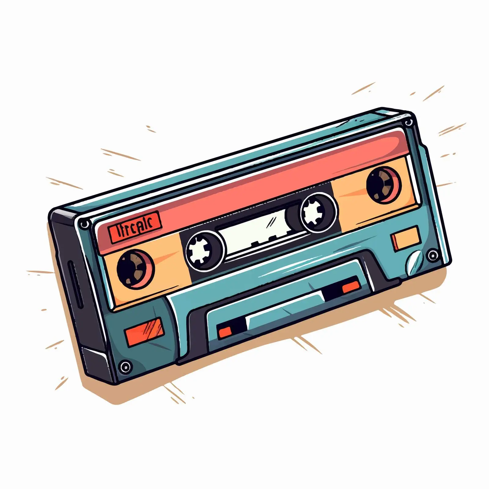 Cartoon Cassette Tape Vector Illustration — free download from Dotvec