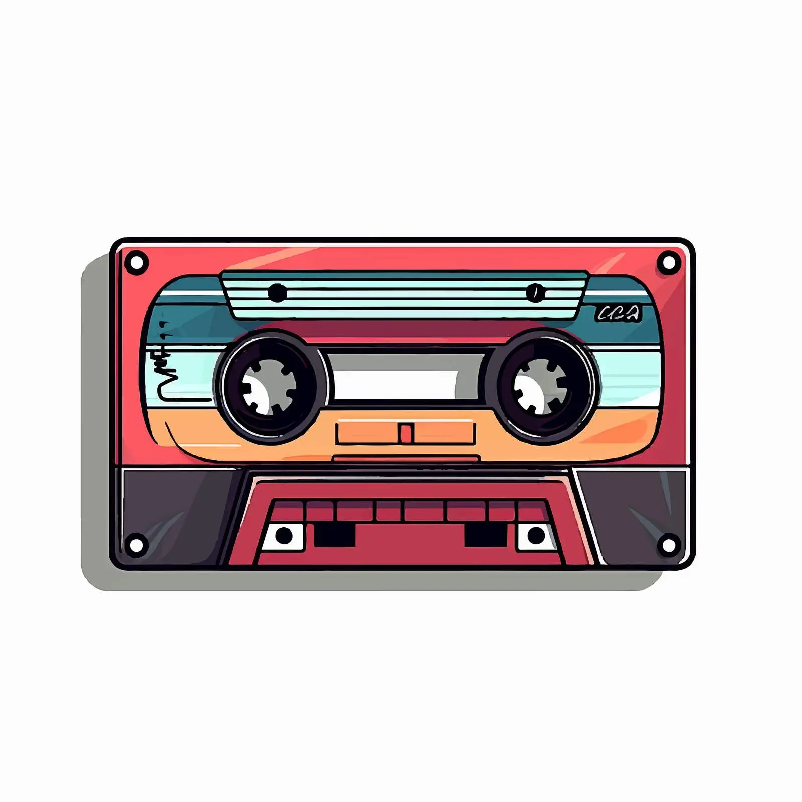Cartoon Vector Illustration of Cassette Tape – free recording image from Dotvec