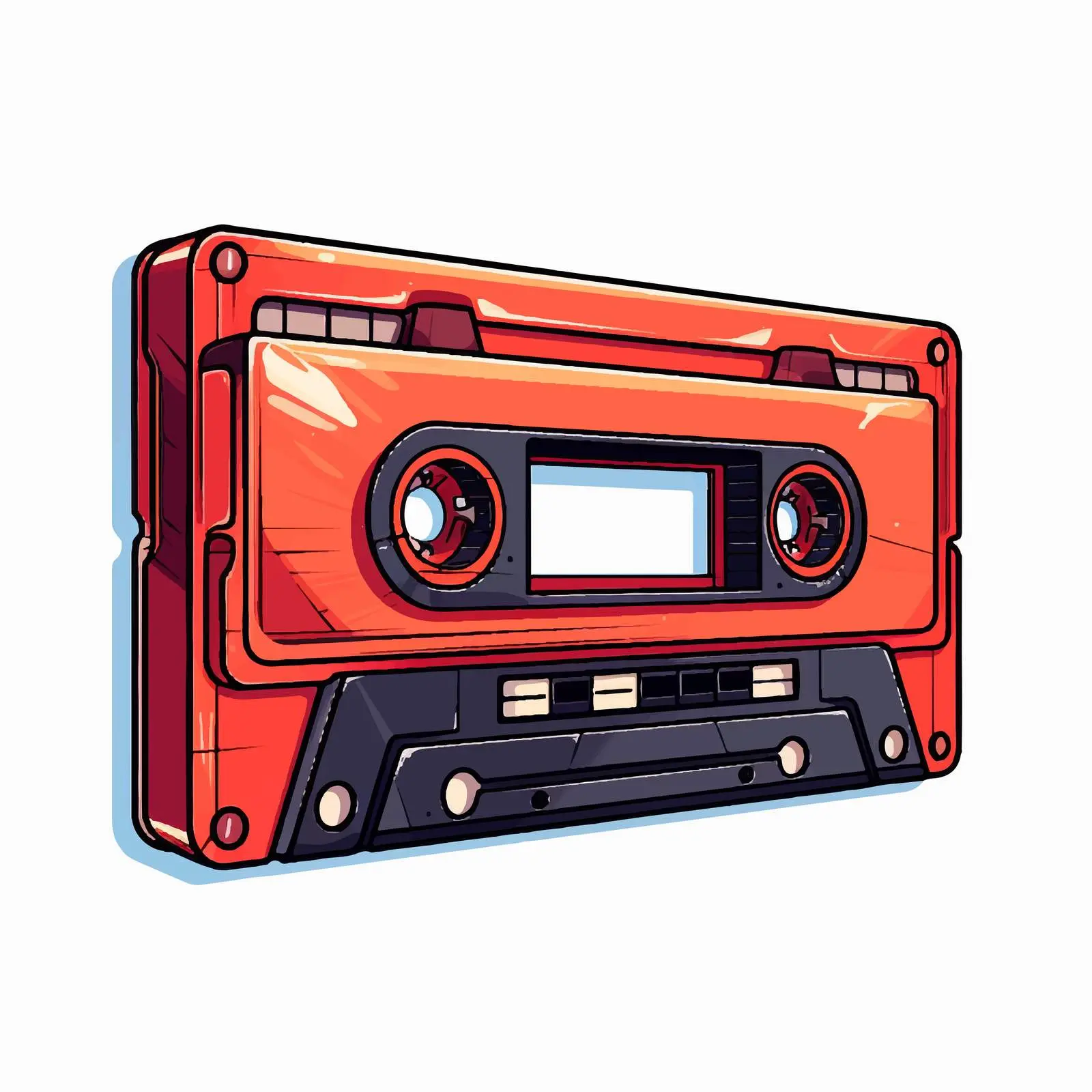 Cartoon Vector Illustration of Cassette Tape – free recording image from Dotvec