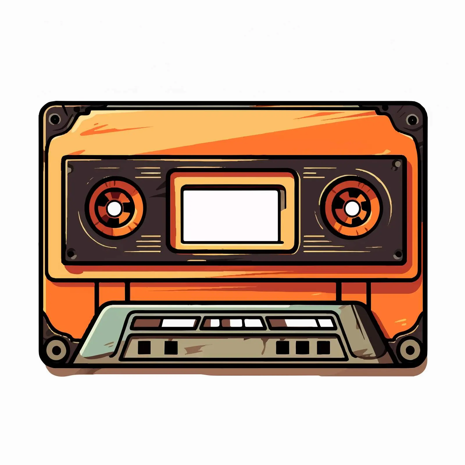Vintage Cartoon Cassette Tape Vector Illustration – free recording image from Dotvec