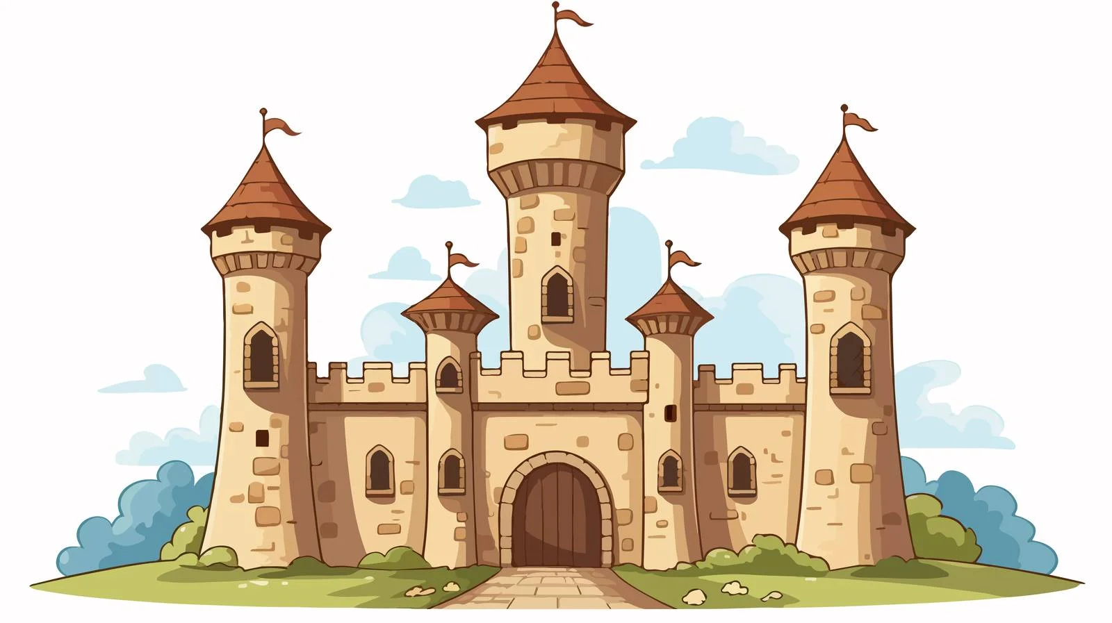 Cartoon Castle Tower Stock Vector Illustration — free download from Dotvec