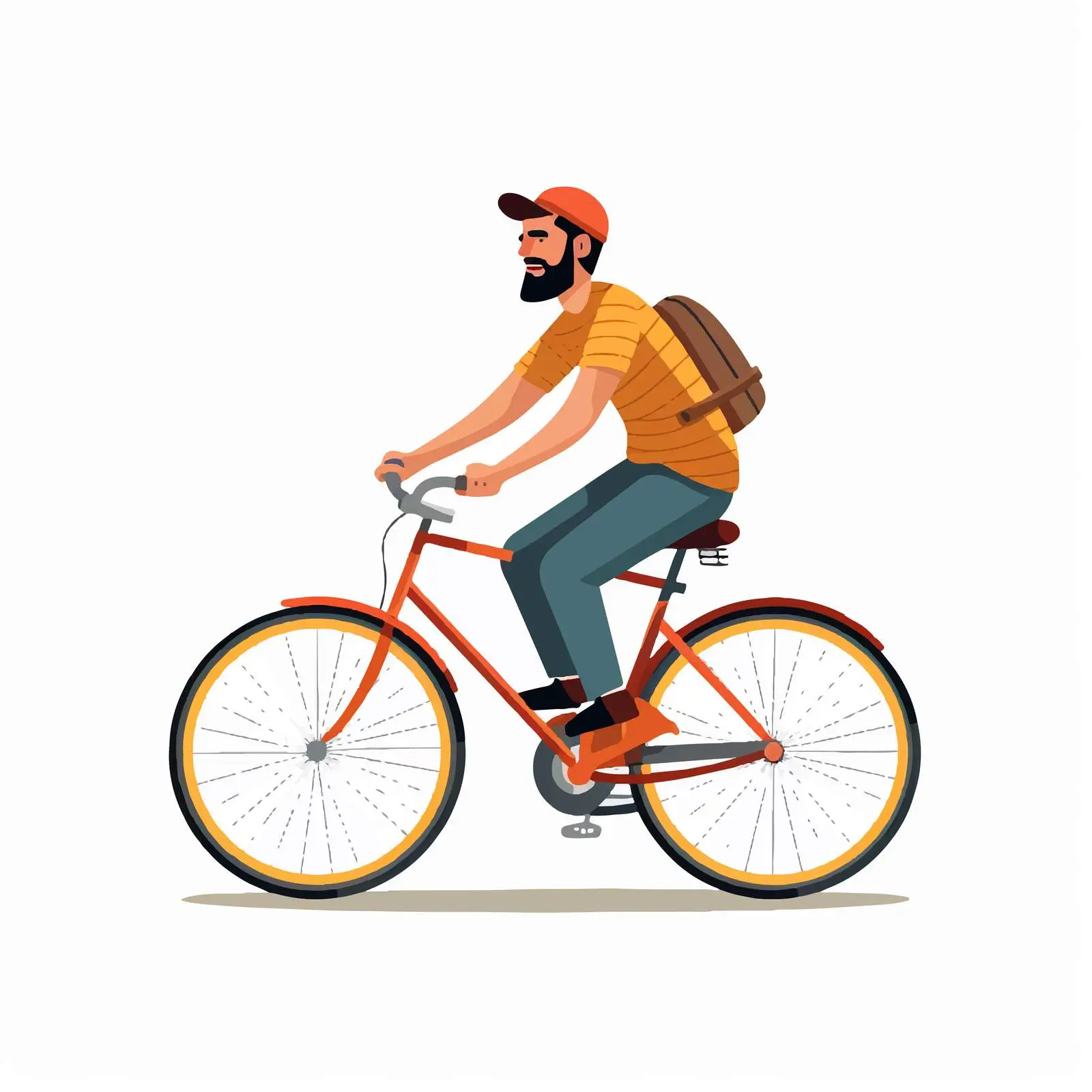 Colorful Male Riding City Bicycle Vector Illustration — free download from Dotvec