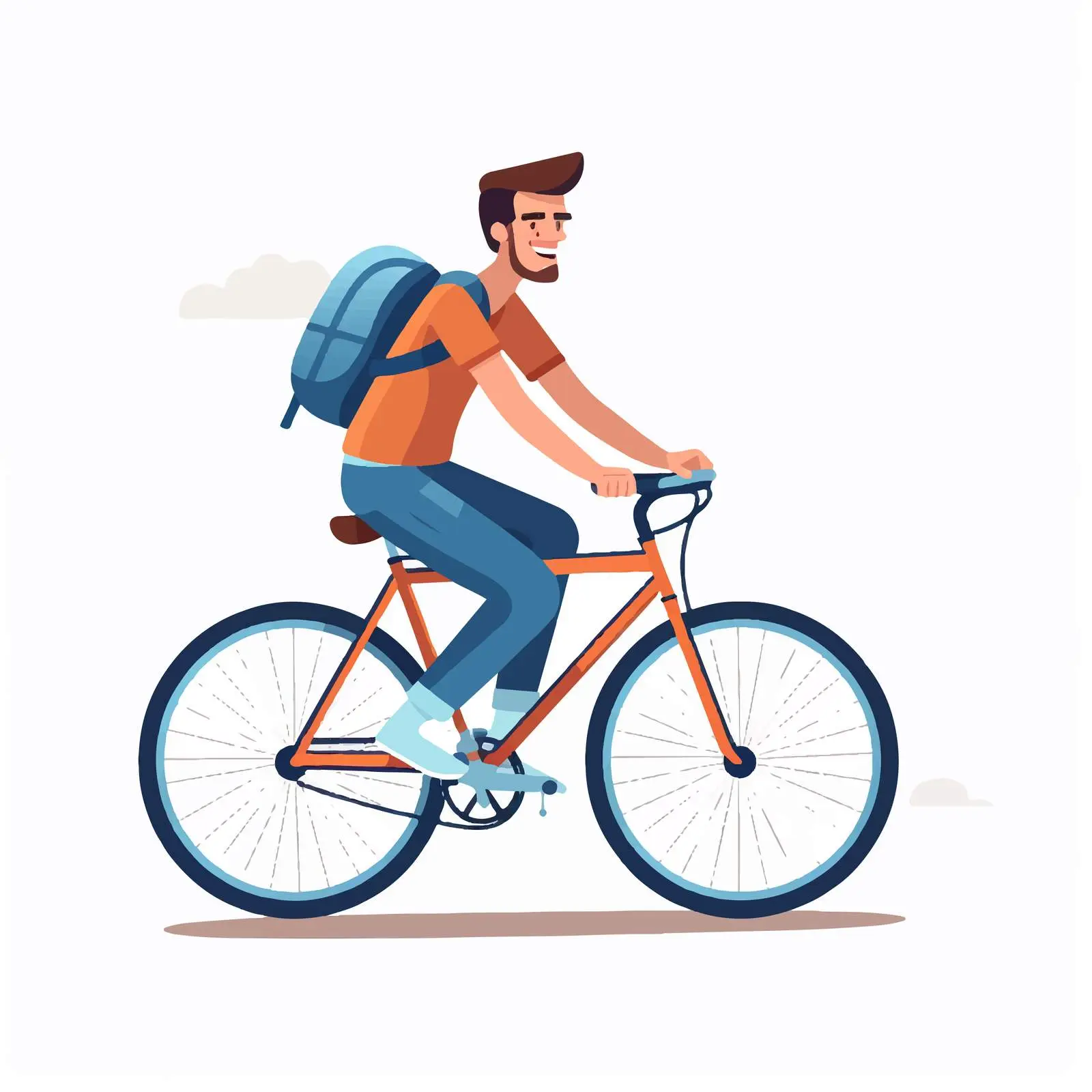 Colorful Male Riding City Bicycle Vector Illustration — free download from Dotvec