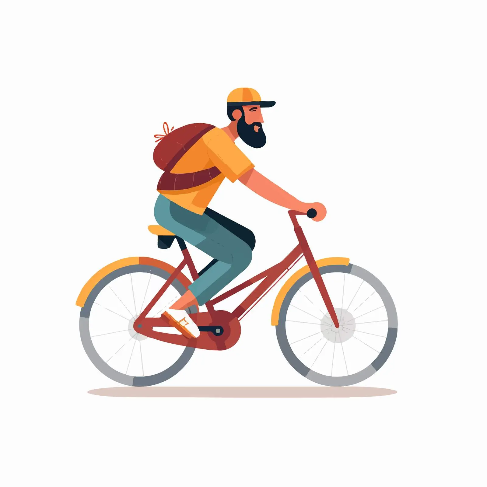 Colorful Male Riding City Bicycle Vector Illustration — free download from Dotvec