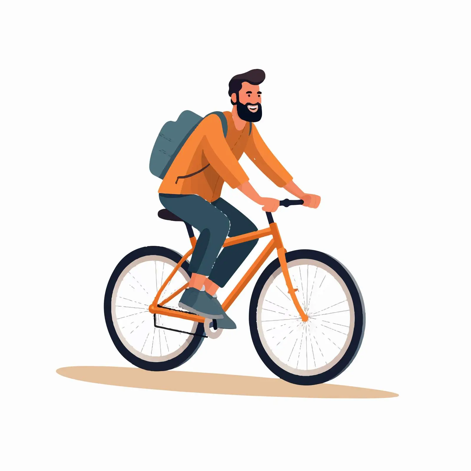 Colorful Male Riding Bicycle Vector Illustration — free download from Dotvec