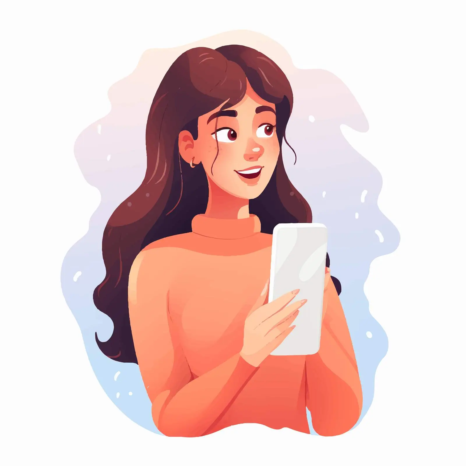 Casual Female Reading Information on Screen — free download from Dotvec